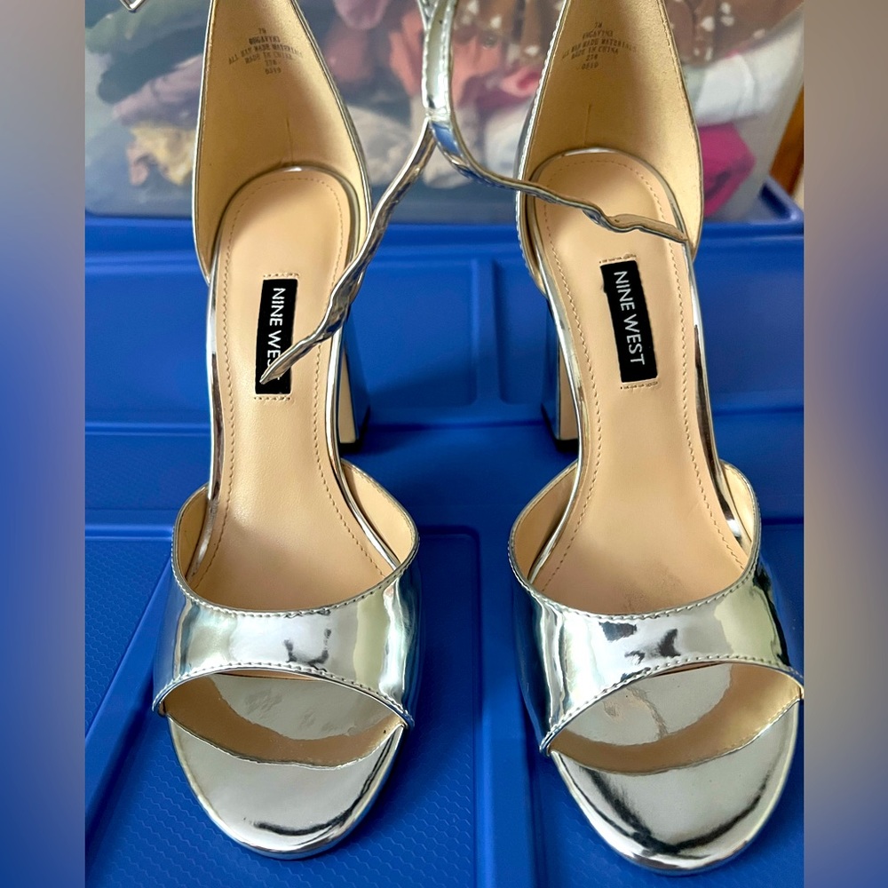 Nine West Silver Heels
